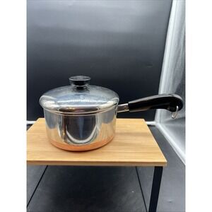 Vintage Revere Ware Pre-1968 Saucepan 1.5 Qt Copper Bottom w/ Lid